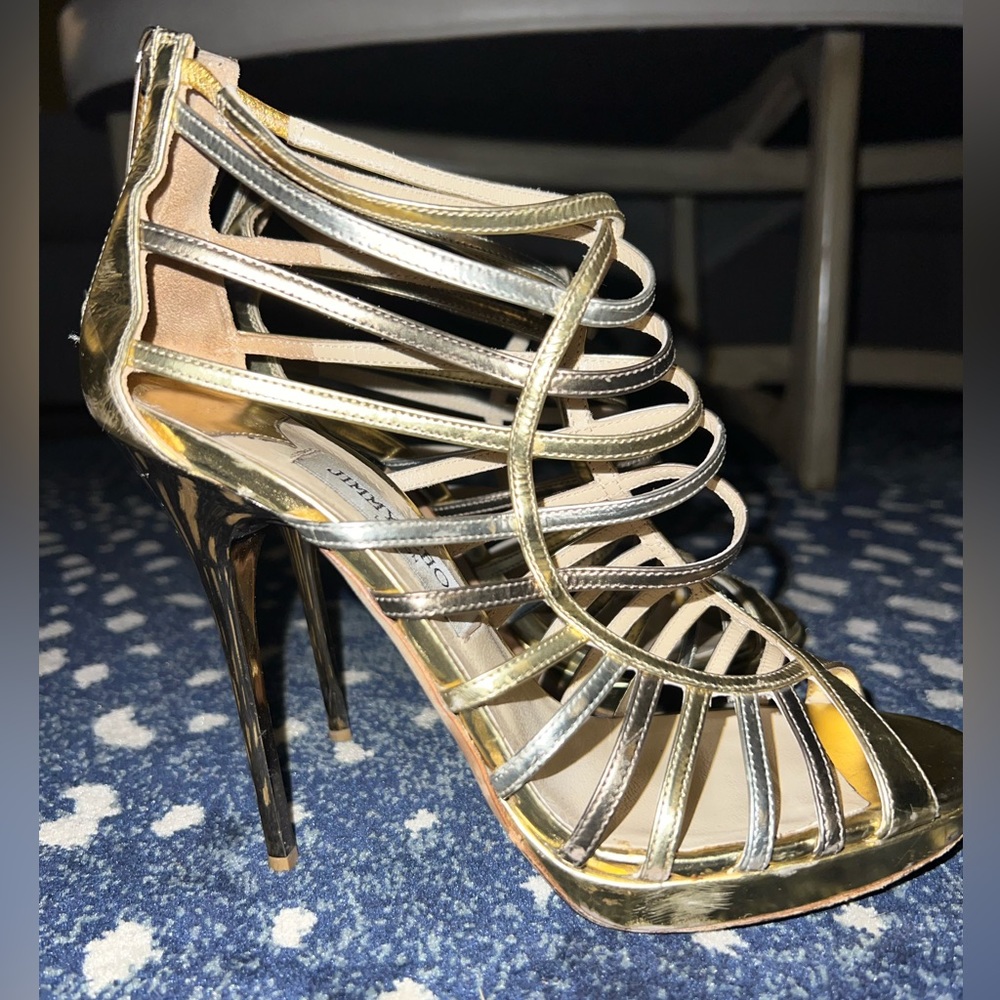 Jimmy Choo metallic heels